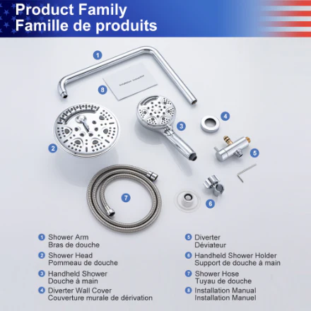 RAINLEX Single-Handle Shower System with Handshower - Image 5