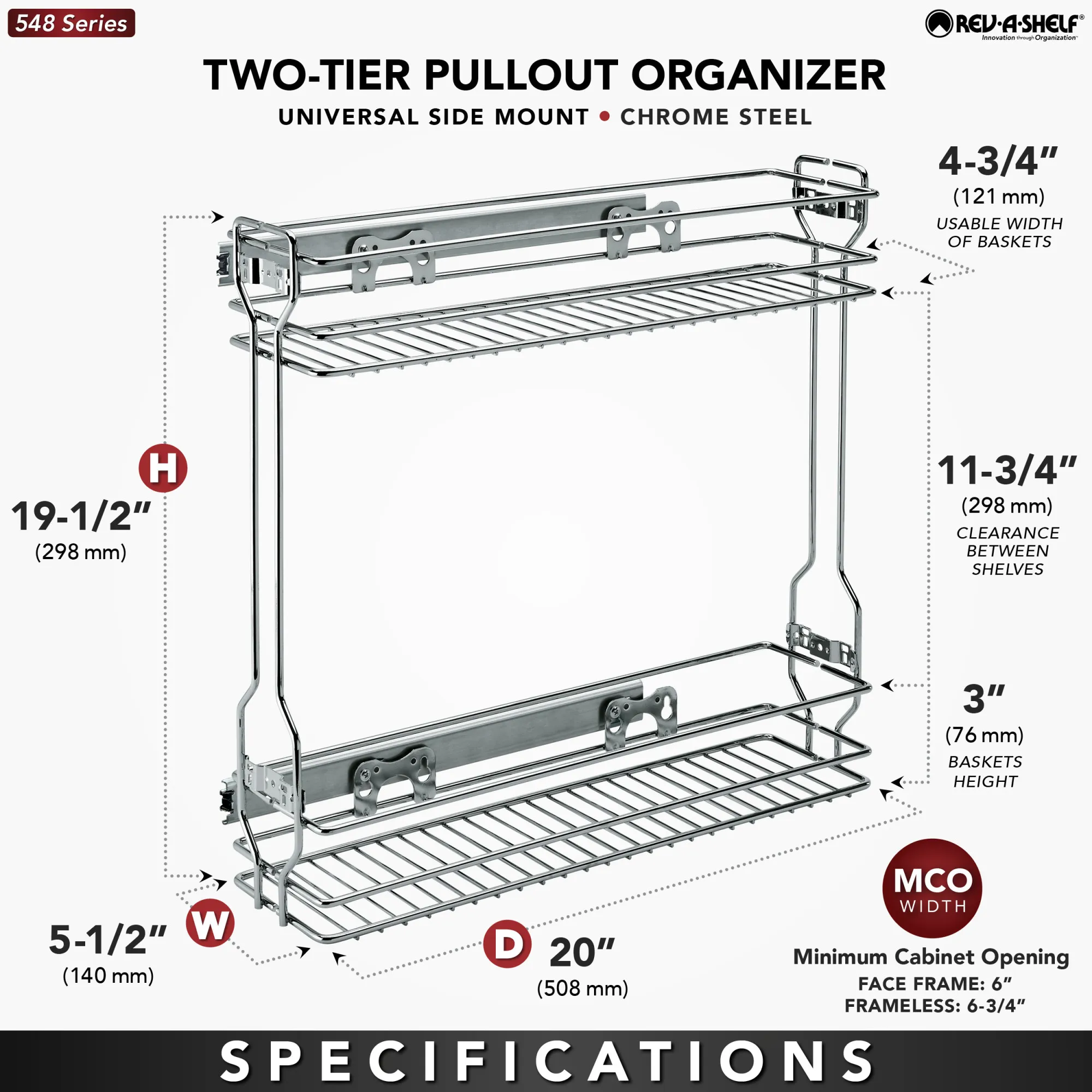 Rev-A-Shelf Two-Tier Base Organizer Pullout (New) - Image 2