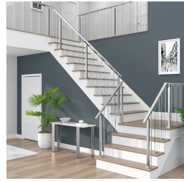 Richelieu 36 3/16-inch (919 mm) Landing Post for Stair Railing, Brushed Stainless Steel Finish (New) - Image 2