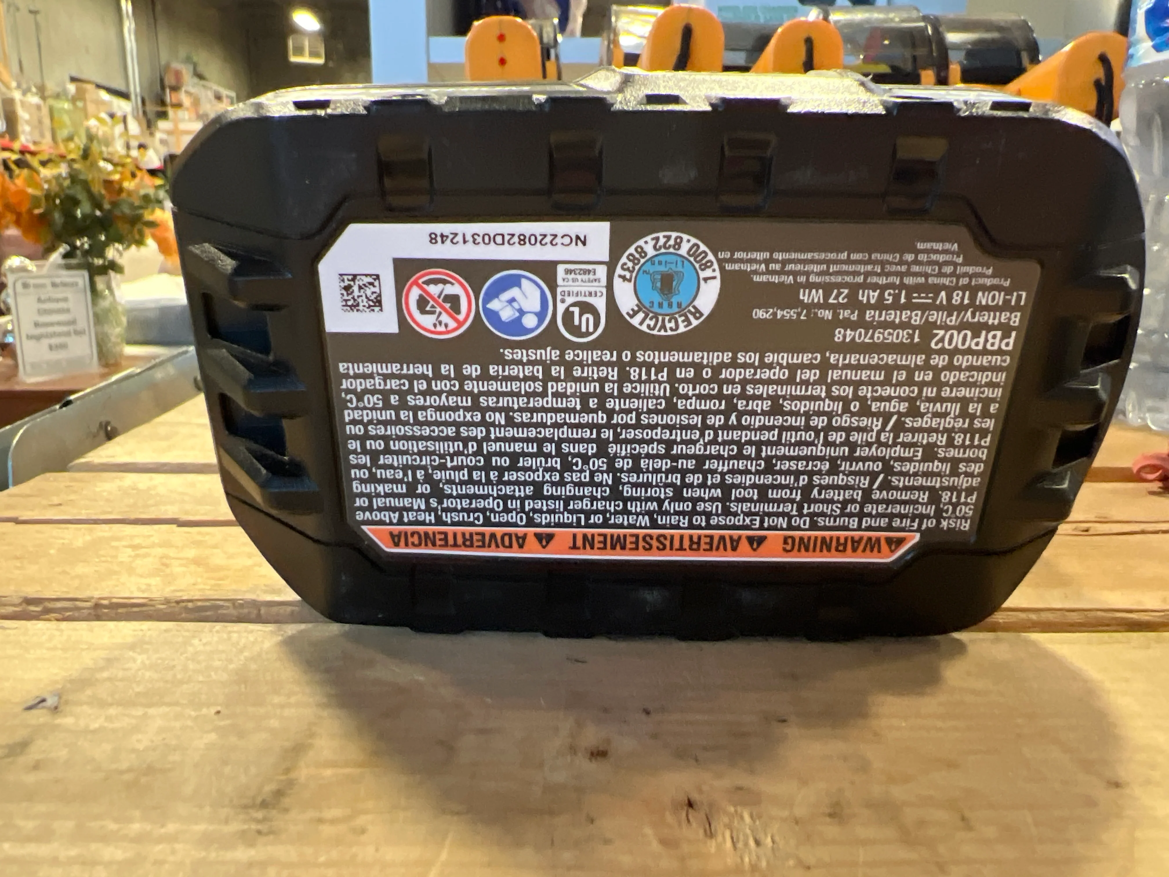 RYOBI 18V ONE+ Lithium-Ion 1.5 Ah Battery (used) - Image 2