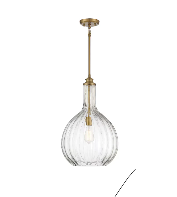 Savoy House Brandon 1-Light Pendant in Warm Brass (New)