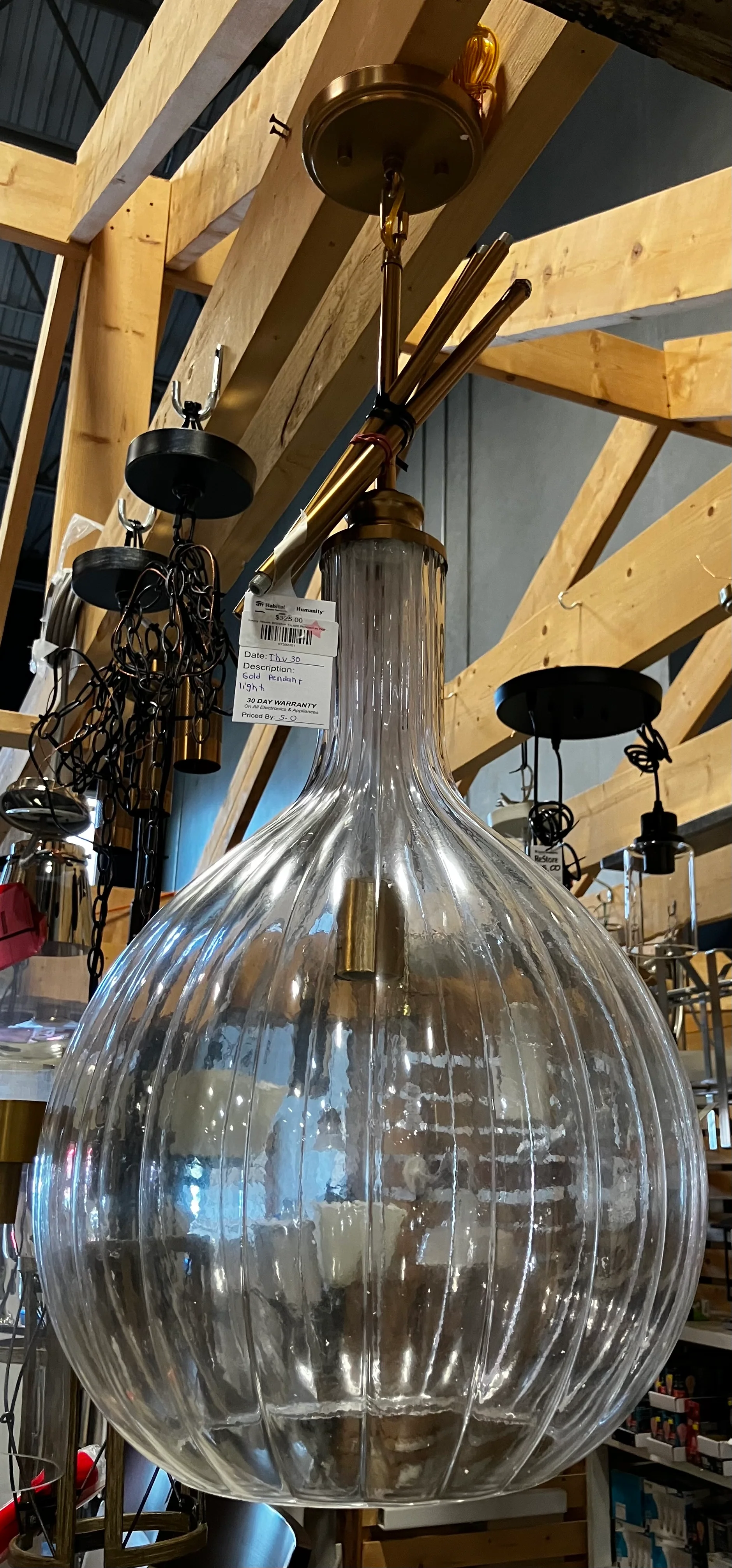Savoy House Brandon 1-Light Pendant in Warm Brass (New) - Image 3