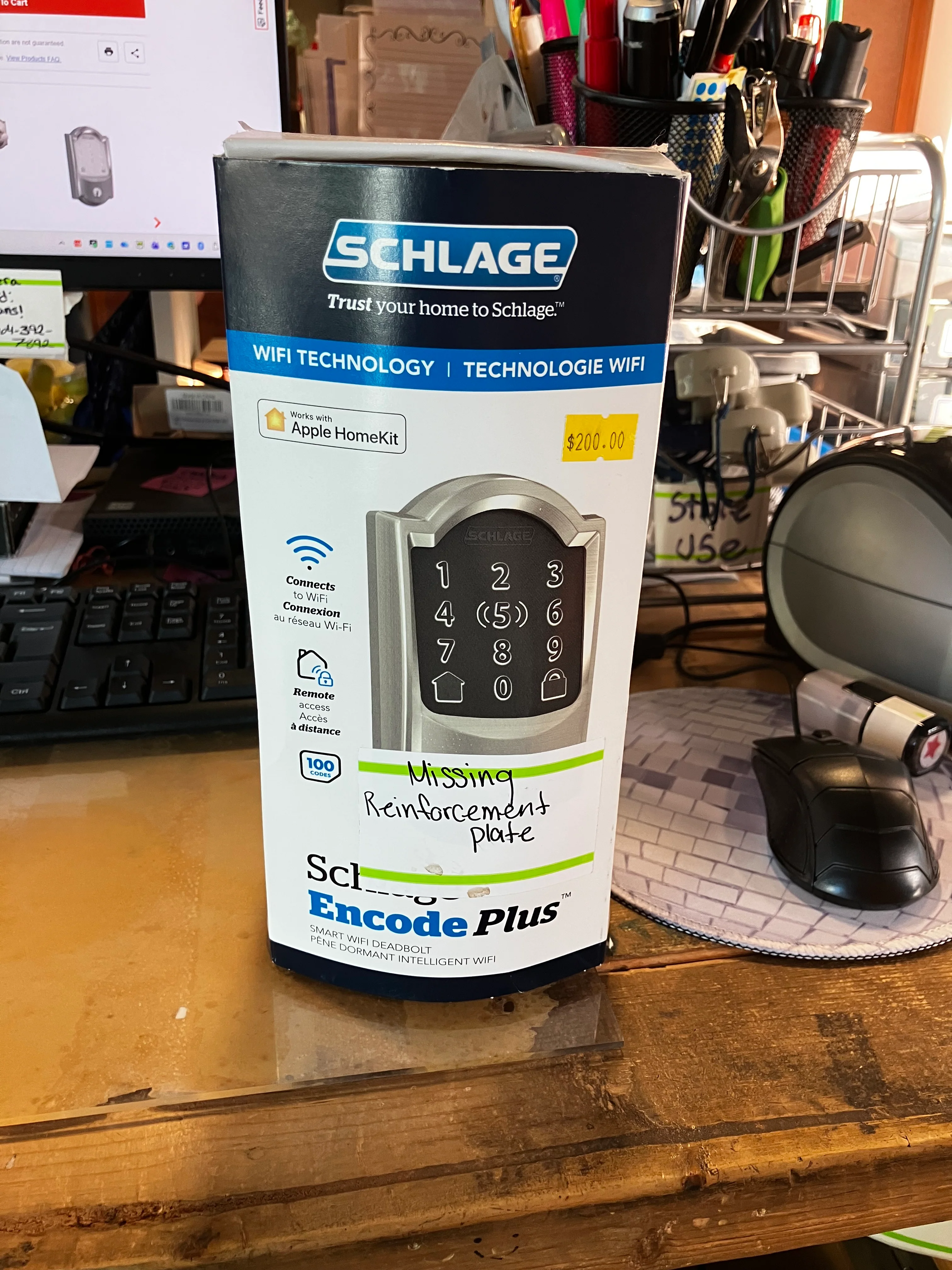 Schlage Encode Plus Electronic Smart lock Wifi Deadbolt Camelot Satin Nickel with Apple Home Key - Image 4