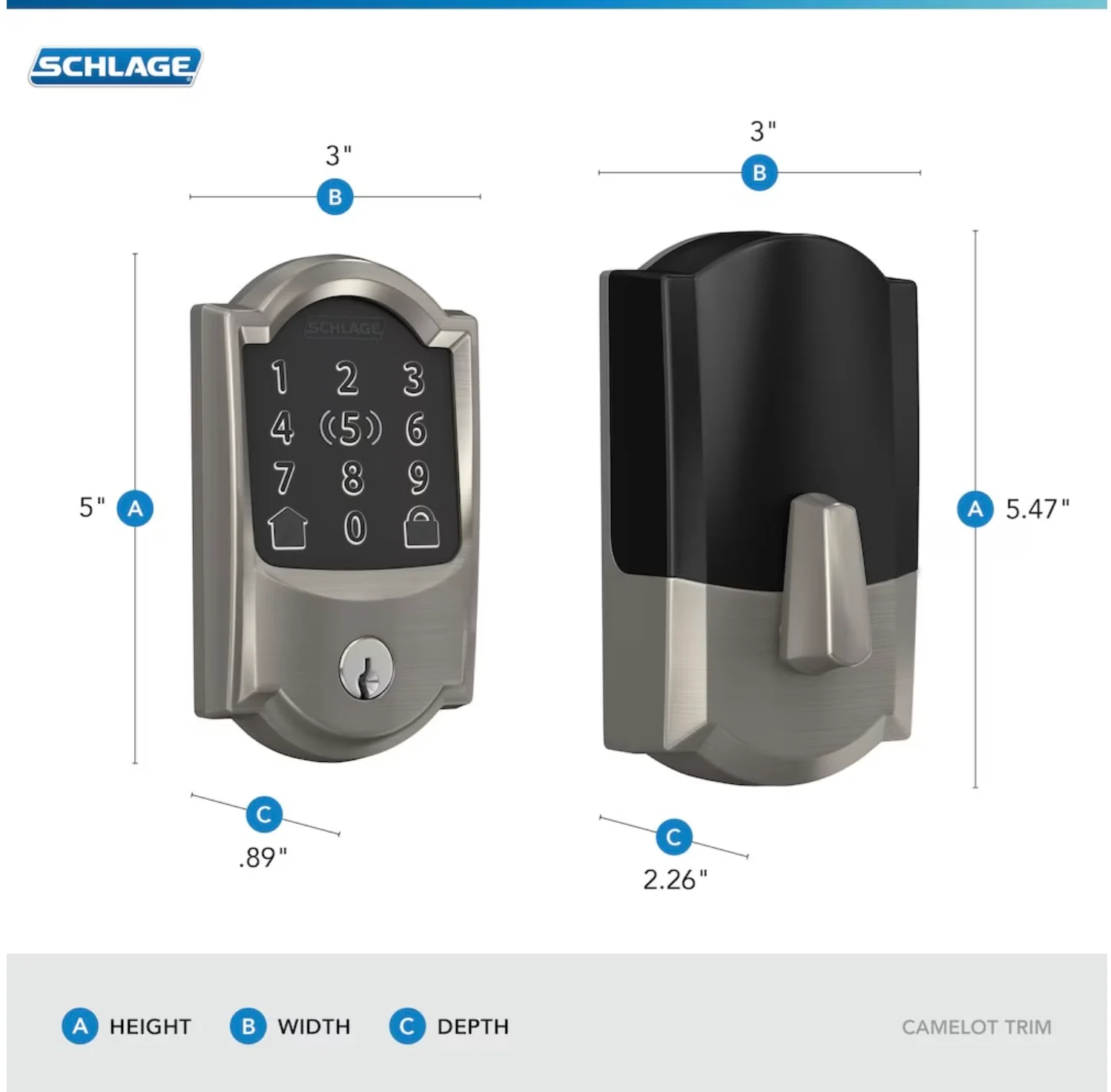 Schlage Encode Plus Electronic Smart lock Wifi Deadbolt Camelot Satin Nickel with Apple Home Key * Missing reinforcement plate - Image 4