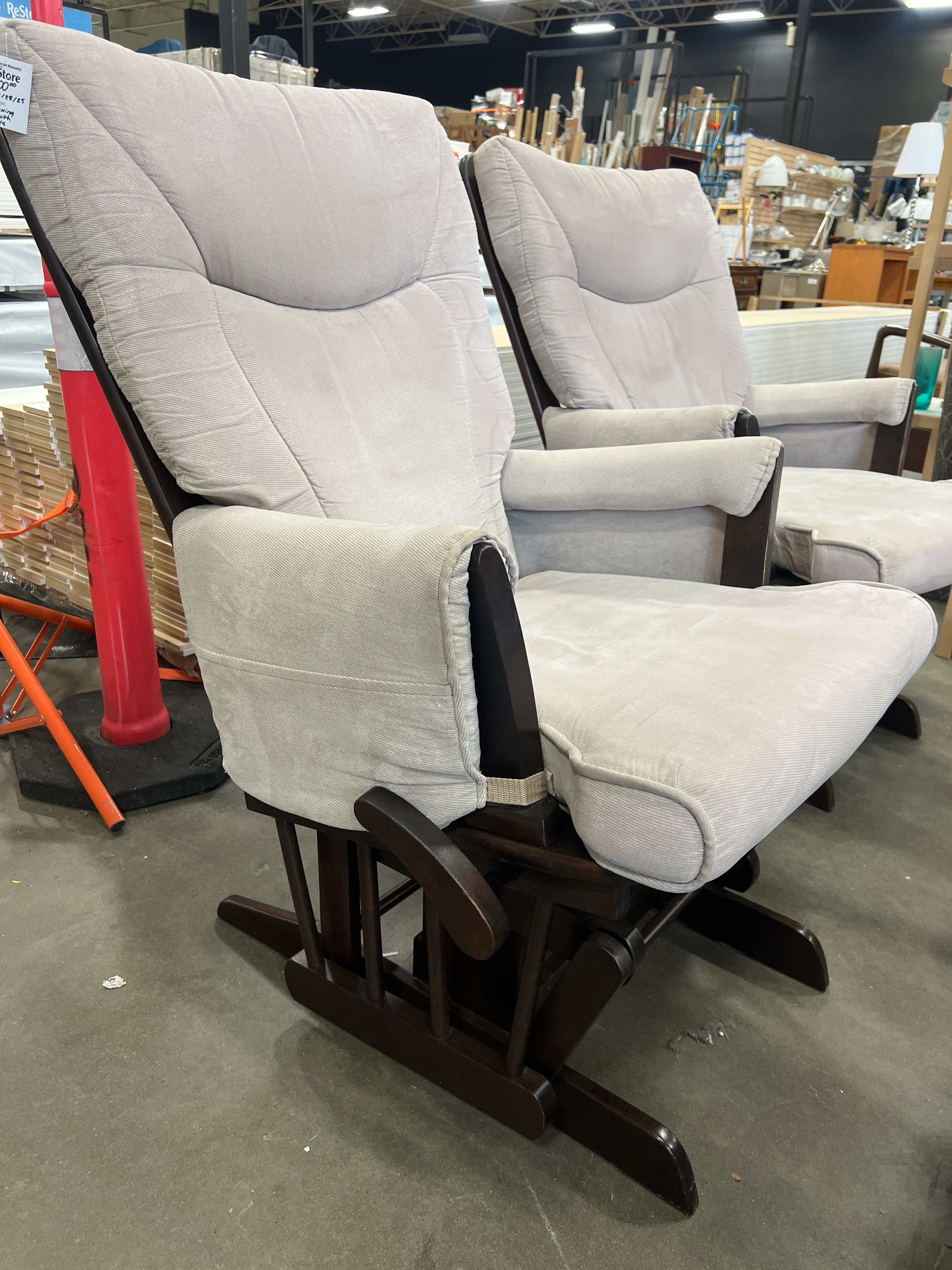 Beige Wooden Rocking Chairs - Image 2