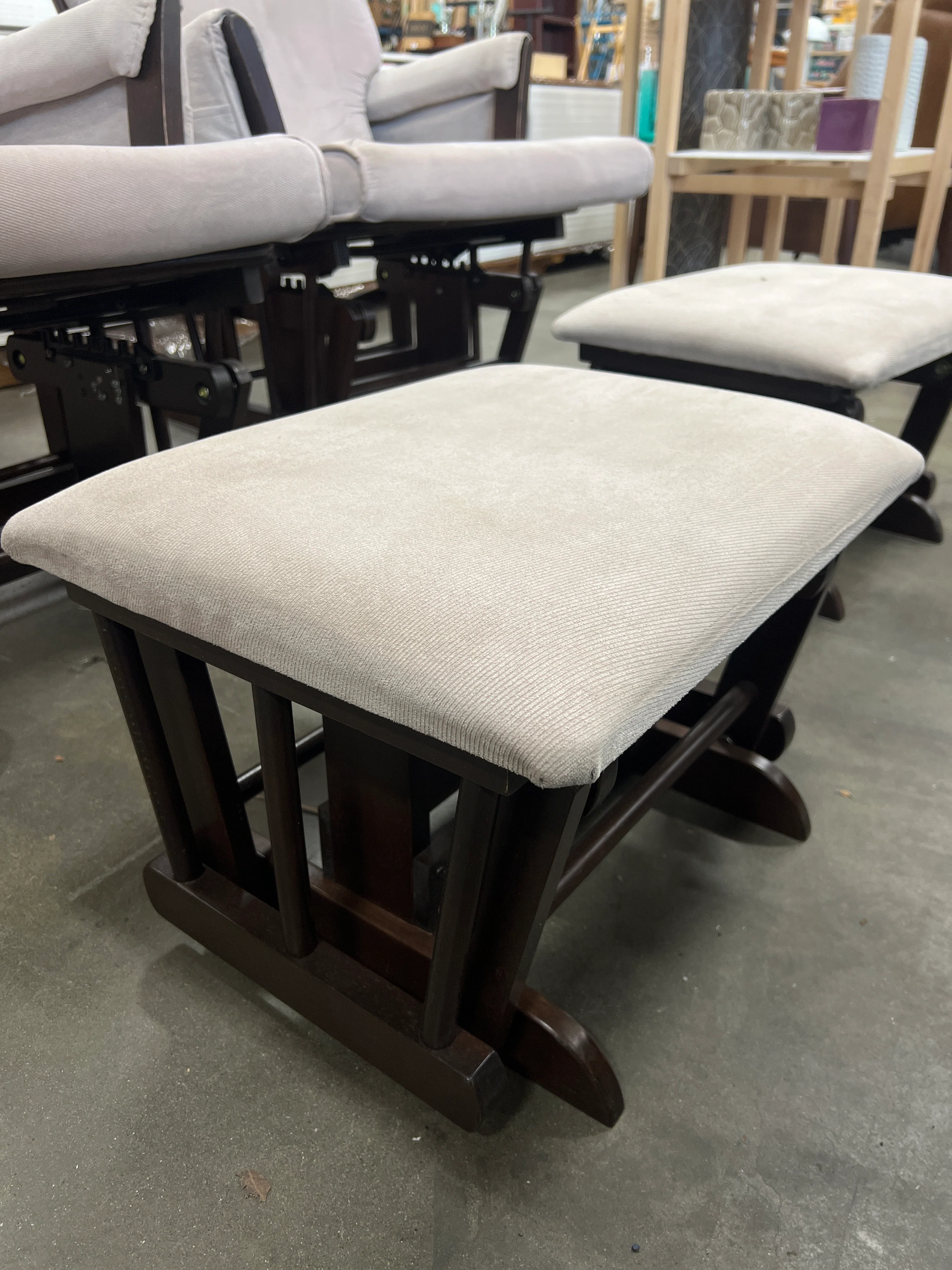 Beige Wooden Rocking Chairs - Image 3