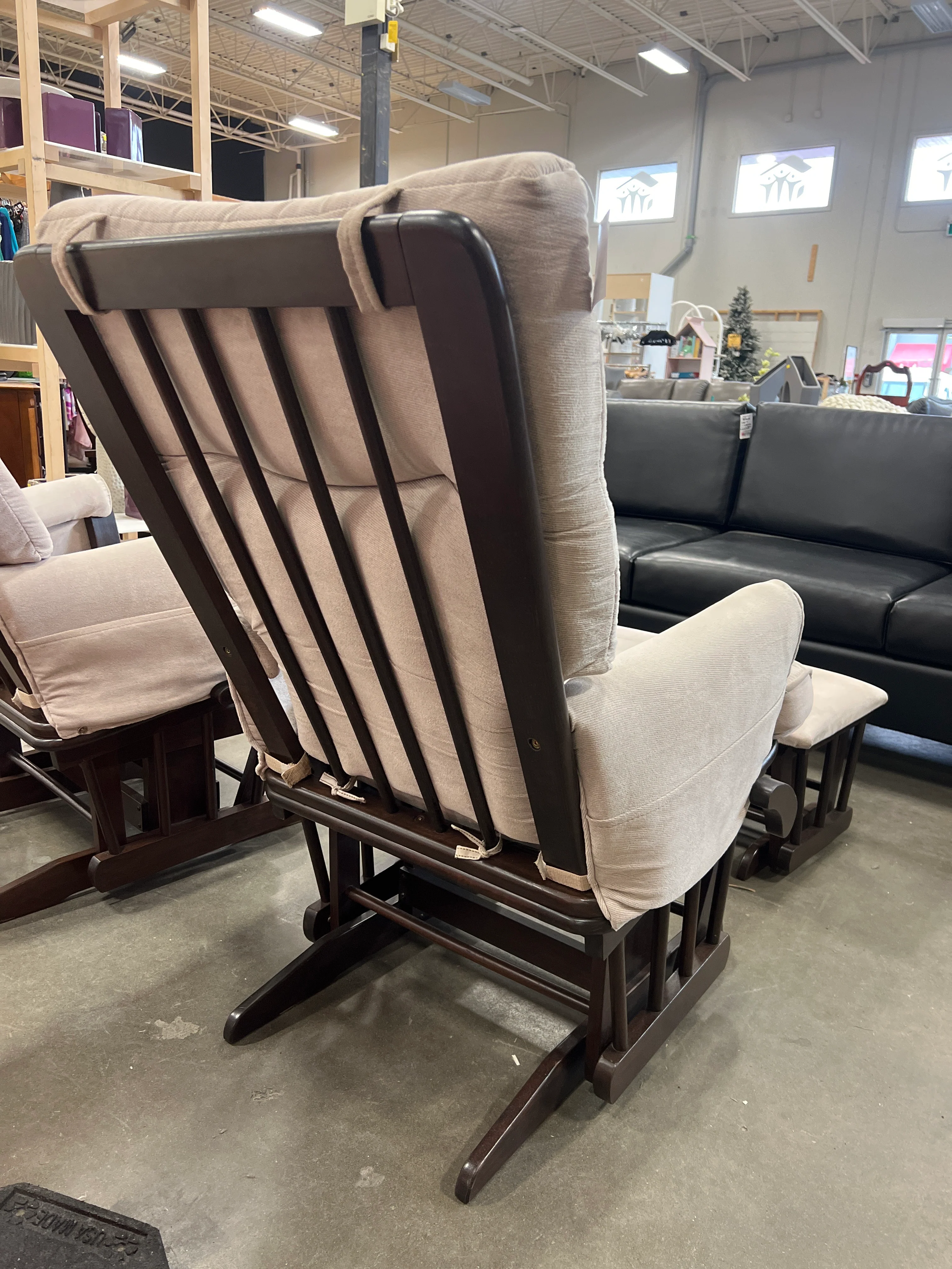 Beige Wooden Rocking Chairs - Image 7