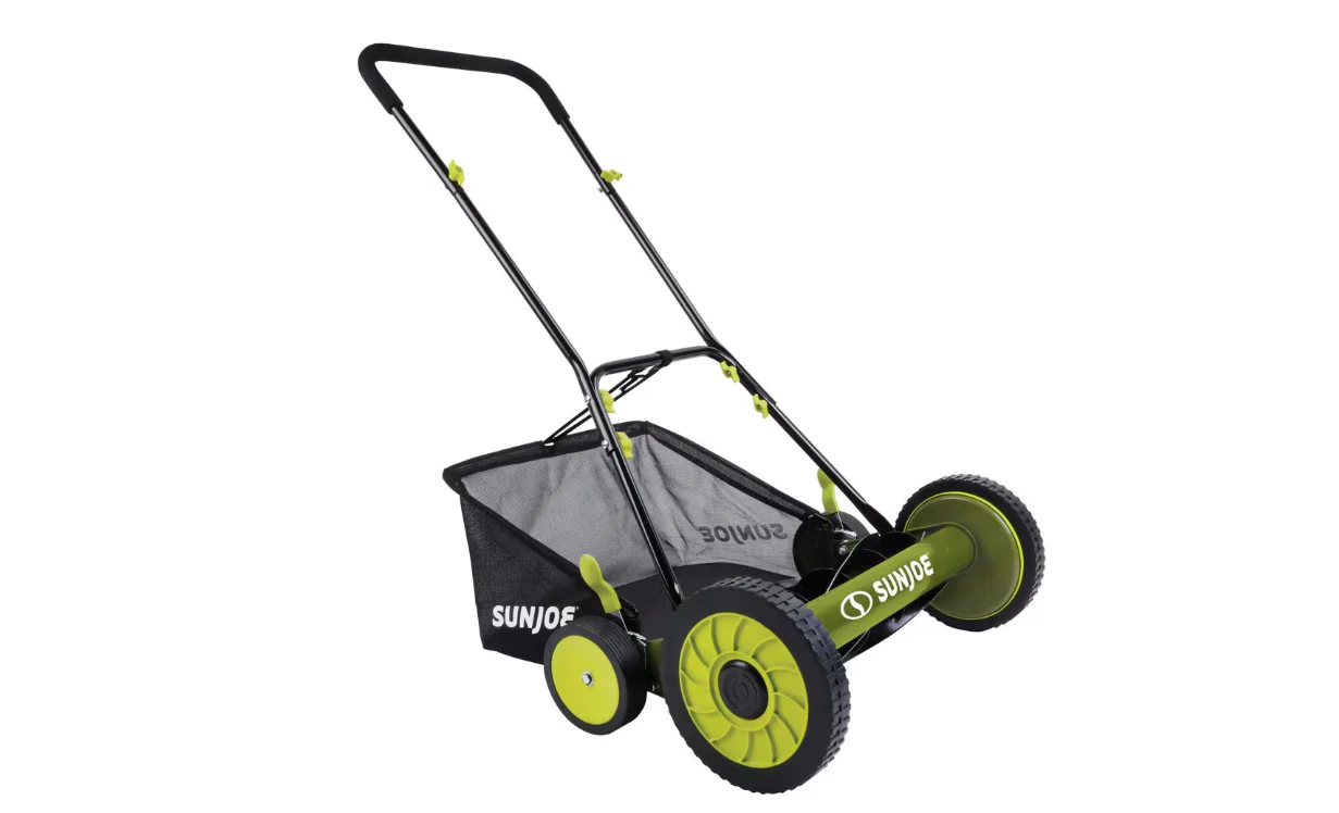Sun Joe Mow Joe 18-inch Manual Reel Lawn Mower with Grass Catcher