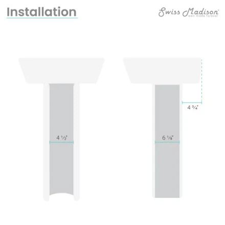 Swiss Madison Sublime Pedestal Bathroom Sink in White (New) - Image 5