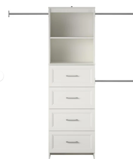 Systembuild Evolution Evone 4 Drawer Closet Storage, White - Image 5