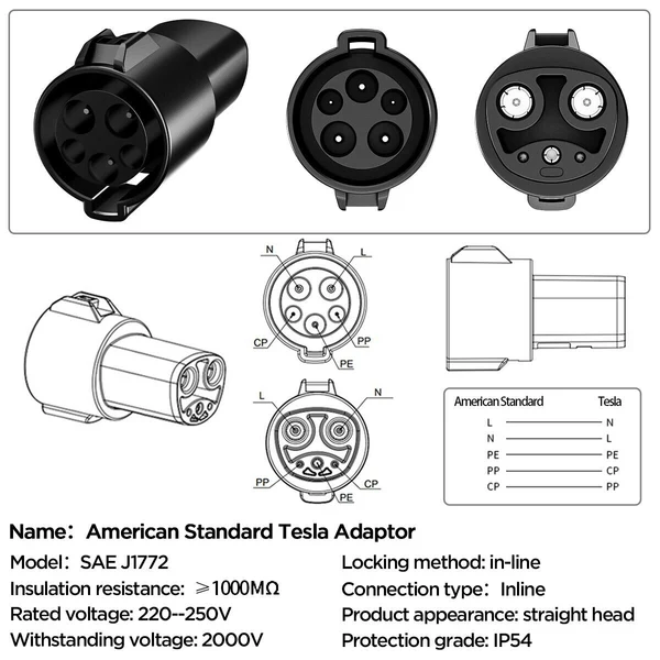 Tera j1772 to Tesla Adapter 80A/240 VAC for Model S/3/X/Y (new) - Image 3