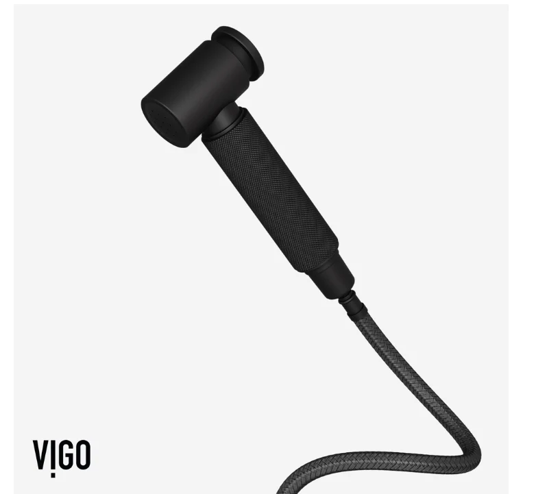 VIGO Cass 13 in. Single-Handle High-Arc Widespread Bridge Kitchen Faucet with Pull-Out Sprayer in MB - Image 4