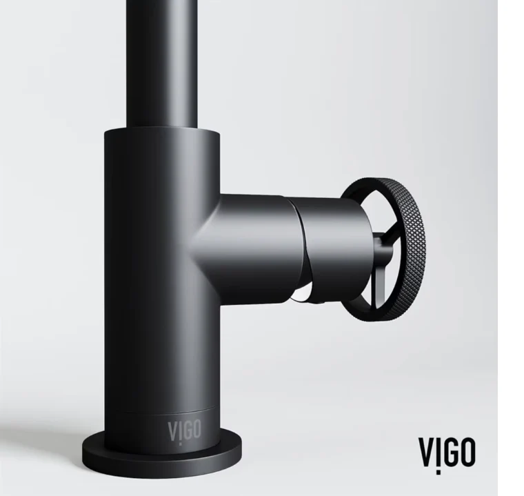 VIGO Cass Oblique Single Hole Single-Handle Bathroom Faucet in Matte Black - Image 3
