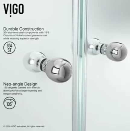 VIGO Gemini Corner Shower Enclosure - Image 4