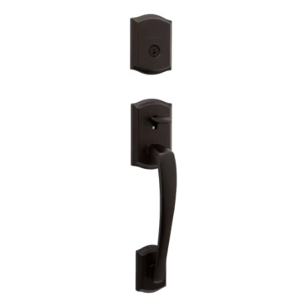 Weiser Prescott x Toluca Venetian Bronze Exterior Door Handle Set/Entry Door Lock with Key (New) - Image 2