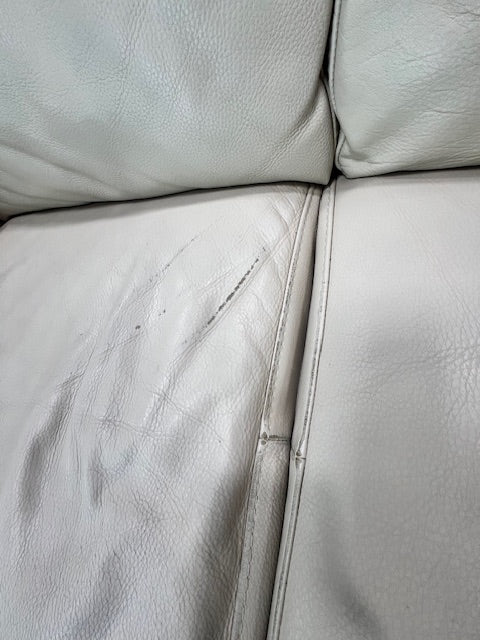 White Leather Sectional (used) - Image 4