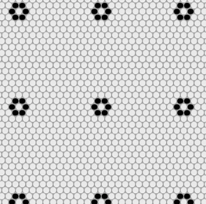 Metro White Penny Tile (Black Flower) - Image 2
