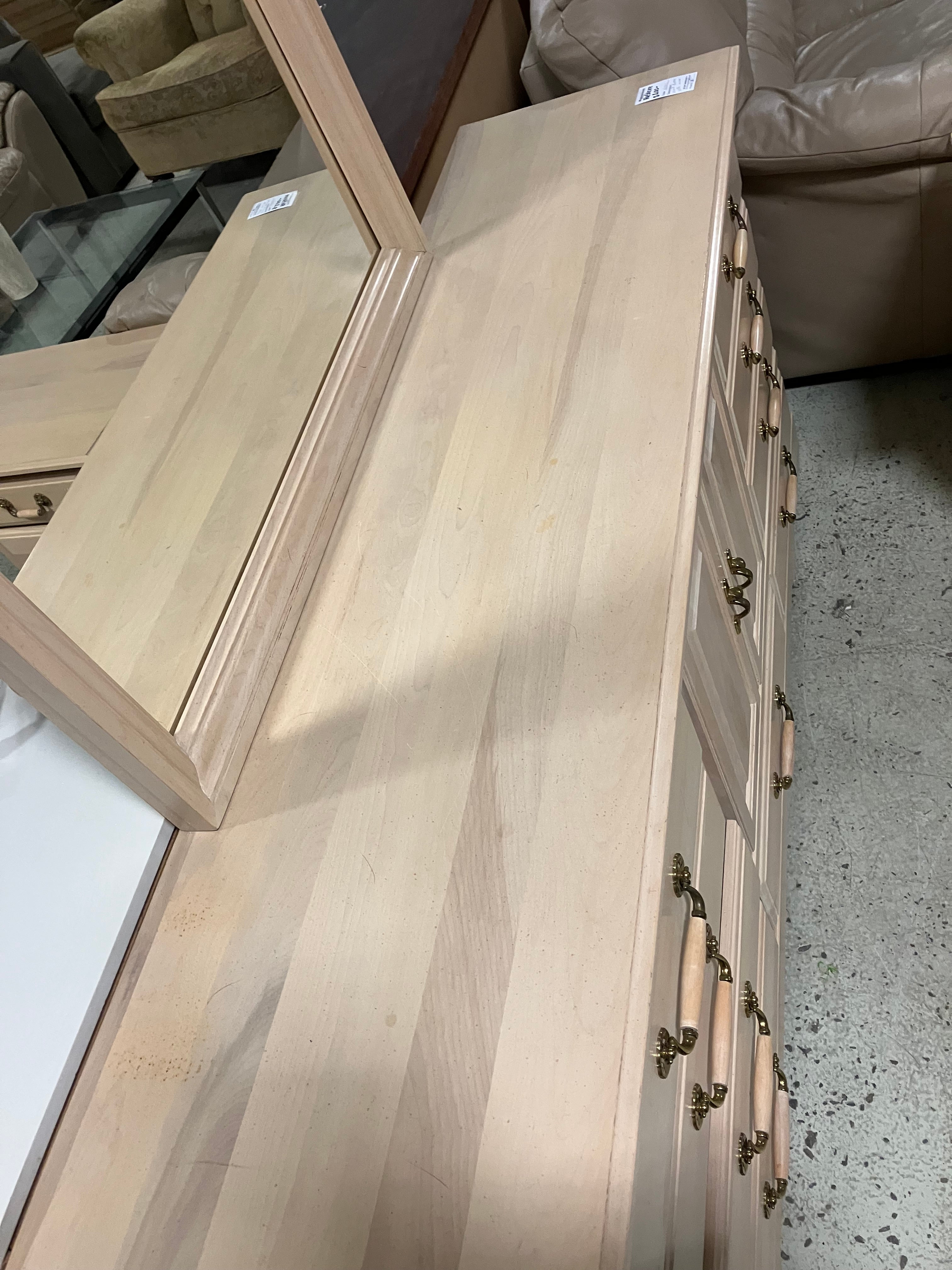 Wood Dresser with Mirror - Image 6
