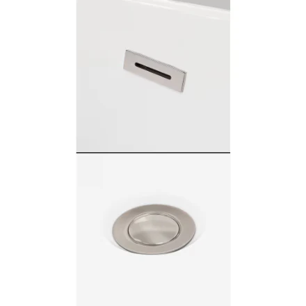 Wyndham Collection Grayley 60 inch Alcove Bathtub in White with Right-Hand Drain and Overflow Trim in Brushed Nickel (New) - Image 4