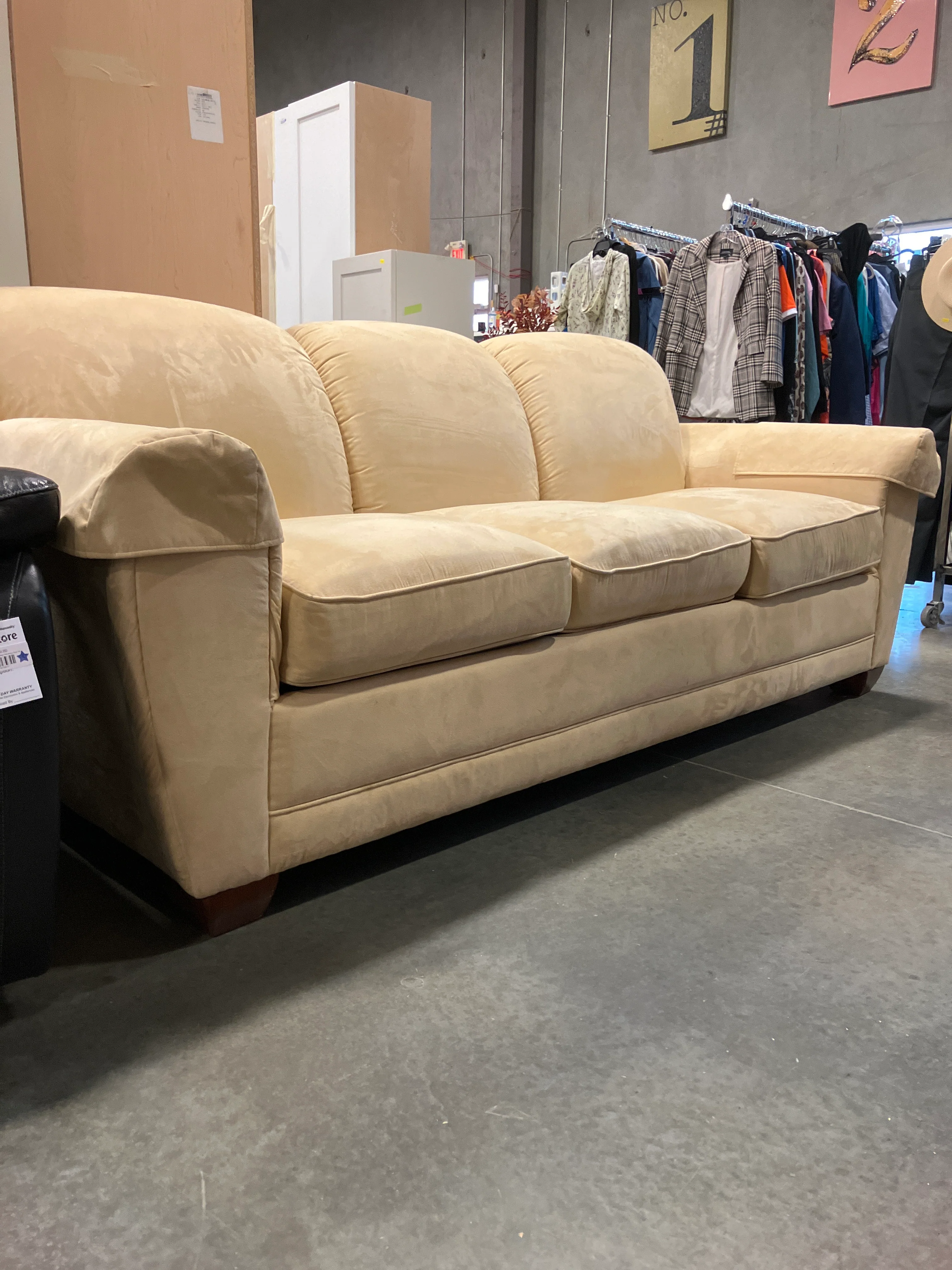 Yellow Three Seater Sofa (Used) - Image 3