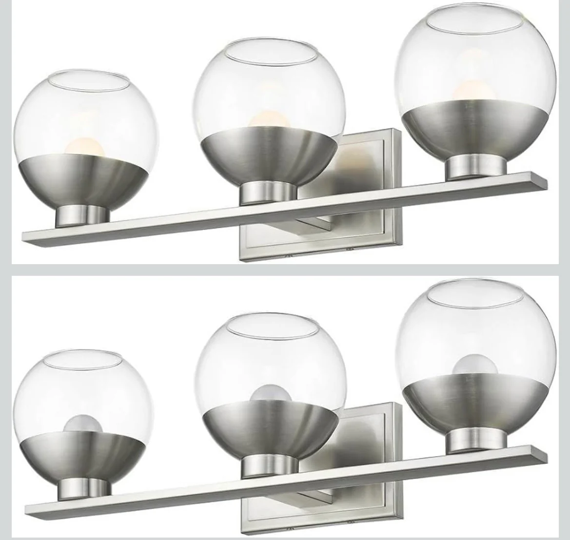 Z-Lite 1924-3V-BN-LED Osono - 23.2" 24W 3 LED Bath Vanity, Brushed Nickel Finish with Clear Glass (new)